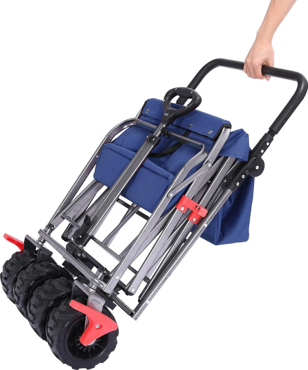 AREBOS Handkar | Transportwagen | Apparatuurwagen | Opvouwbaar | Duwstang| Blauw 11 AREBOS Handkar | Transportwagen | Apparatuurwagen | Opvouwbaar | Duwstang| Blauw - Afbeelding 11