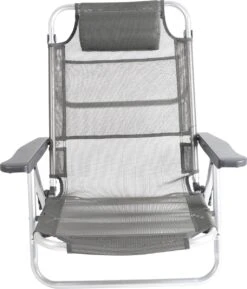 Bo-Camp Beach Chair - Monaco - Aluminium - Grijs -Buitenkampeerwinkel 1026x1200