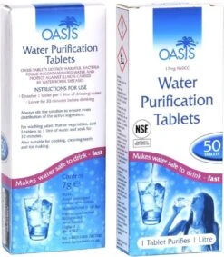 Merkloos Waterzuiveringstabletten - 50 Tabletten - Waterzuivering - Drinkwater Zuiveren - Tabletten Op Chloorbasis - Aqua Purifier Tablets
