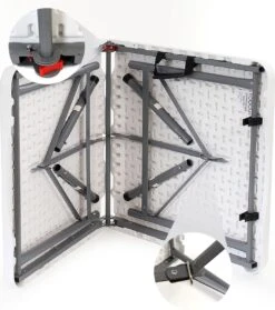 Toboli Klaptafel 120x60x74cm Campingtafel Wit; Bijzettafel, Inklapbare Tafel - Multistrobe -Buitenkampeerwinkel 1063x1200