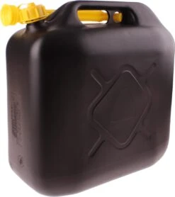Dunlop Jerrycan 20 Liter - Benzine En Water - UN-Gecertificeerd Voor Gevaarlijke Vloeistoffen - Incl. Trechter/Benzineslang - Zwart/Geel