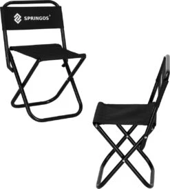 Springos Campingstoel | Kampeerstoel | Vouwstoel | Klapstoel | Zwart -Buitenkampeerwinkel 1080x1200