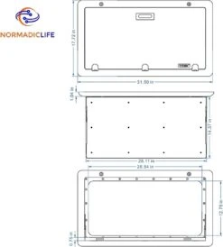 Merkloos NormadicLife® - Outdoor – Opklapbare Tafel - Eettafel – Tafel Voor Buitenkeuken - Caravan – Camper – Picknicktafel - Ingebouwd Ledlicht – Wit -Buitenkampeerwinkel 1081x1200