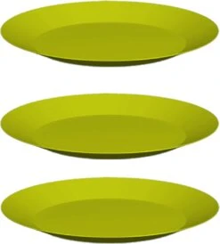 20x Stuks Ontbijt/diner Bordjes Hard Kunststof 26 Cm In Het Groen. Outdoor Servies Camping/picknick/verjaardag