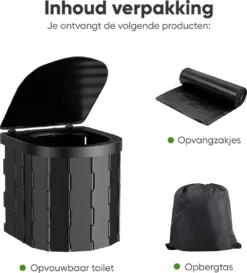 KNGZ Outdoor Gear – Camping Toilet – Nieuw Model – Biologisch Afbreekbare Zakjes – Opvouwbare Camping Toilet Met Deksel – Camping Toilet Hoge Zit – Draagbare WC Emmer Volwassen – Draagbaar Mobiel Potje – Nachtemmer – Opvouwbaar Toilet – Kamperen -Buitenkampeerwinkel 1087x1200 3