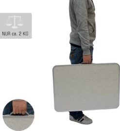 Alu Campingtafel 70x55cm - Inklapbbar Kampeertafel - Picknicktafel Licht Vouwtafel Klaptafel Grijs -Buitenkampeerwinkel 1102x1200
