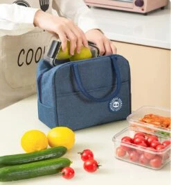 Merkloos Koeltas Lunch - Lunchtas Volwassenen - Kinderen - Lunchtrommel - Picknicktas - Koelzak - Coolbag - Waterdicht - Lunchtas - Koeltasje - Donker Blauw -Buitenkampeerwinkel 1113x1200