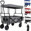 AREBOS Handwagen Vouwbare Dak Handwagen Vouwbare Trolley Uitrustingswagen Grijs