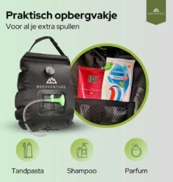 Needventure Solar Douche - Camping Douchezak - Buiten Douche - Tuindouche - Inclusief Thermometer - Waterzak Met Douchekop - 20L - Zwart -Buitenkampeerwinkel 1140x1200 6
