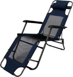 Ligstoel 180x60cm - Opvouwbaar Campingstoel Ligbed Strandstoel Tuinstoel Vouwligstoel Blauw -Buitenkampeerwinkel 1141x1200