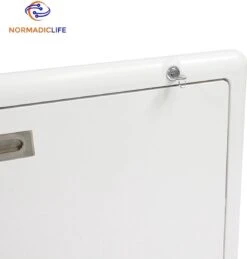 Merkloos NormadicLife® - Outdoor – Opklapbare Tafel - Eettafel – Tafel Voor Buitenkeuken - Caravan – Camper – Picknicktafel - Ingebouwd Ledlicht – Wit -Buitenkampeerwinkel 1144x1200