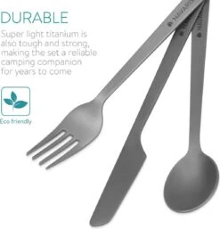 Navaris Campingbestek Van Titanium - Set Met Vork, Mes En Lepel - Bestekset Voor Onderweg En Op Reis - Inclusief Karabijnhaak En Bewaarzakje -Buitenkampeerwinkel 1152x1200 3