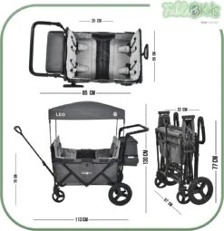 FableKids LEO X4Plus Opvouwbare Wagen Met Dak Fossil Grey -Buitenkampeerwinkel 1161x1200 5