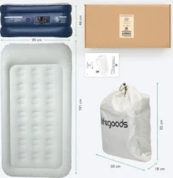 LifeGoods Luchtbed - 1 Persoons - Met Ingebouwde Pomp - Incl. Draagtas En Reparatiekit -Buitenkampeerwinkel 1163x1200 2