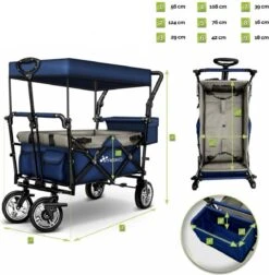 Tresko- Bolderkar, Grijs, Opvouwbaar, Met Dakje, Geschikt Tot 80 Kg - Bolderwagen - Kinderenvervoer - Bolderkarren - Tuinkar - Kinderwagen -Buitenkampeerwinkel 1176x1200 2