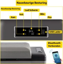 Vevor Auto Koelbox - Mini Koelkast Vriezer - Draagbare Vriezer/Koelkast - Elektrische Koelbox - Mini Vriezer - Auto Koelkast - 35 Liter - Tot -20˚C - 12V/240V - Grijs -Buitenkampeerwinkel 1181x1200