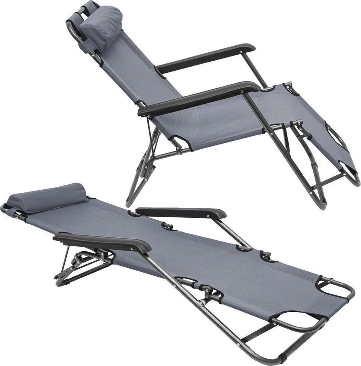 Ligstoel Opvouwbaar 155x60cm - Lichte Ligbed Relaxstoel Tuinstoel Campingstoel Strandstoel 3 Ligstoel Opvouwbaar 155x60cm - Lichte Ligbed Relaxstoel Tuinstoel Campingstoel Strandstoel - Afbeelding 3