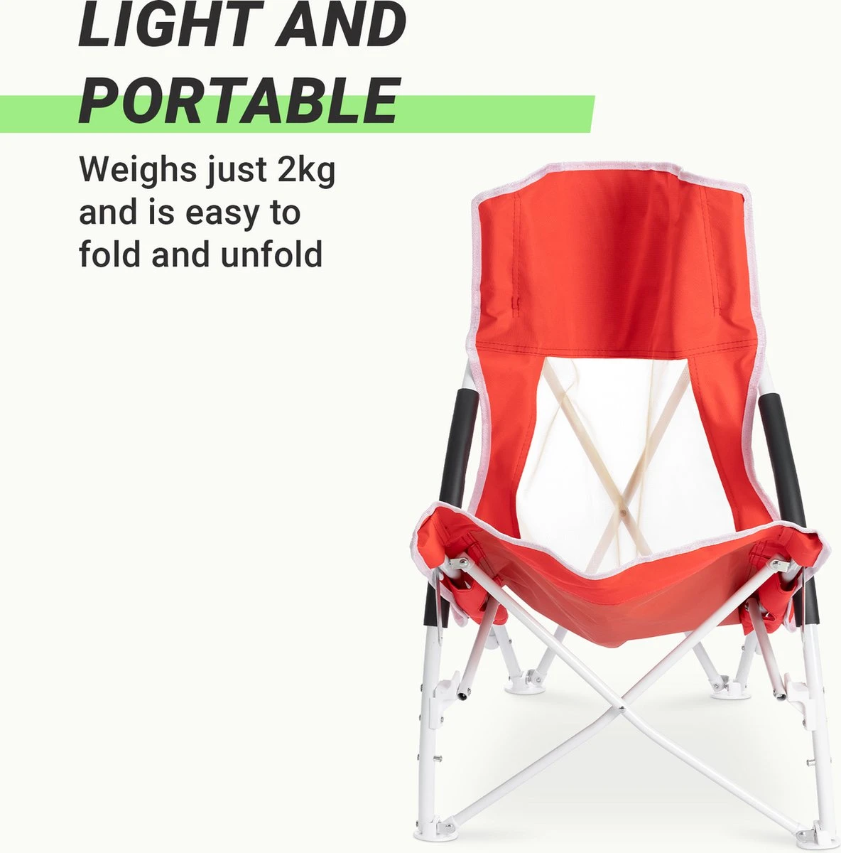 JEMIDI Lichtgewicht Inklapbare Draagbare Strandstoel - Opvouwbare Campingstoel Met Draagtas - Ademend En Comfortabel 5 JEMIDI Lichtgewicht Inklapbare Draagbare Strandstoel - Opvouwbare Campingstoel Met Draagtas - Ademend En Comfortabel - Afbeelding 5