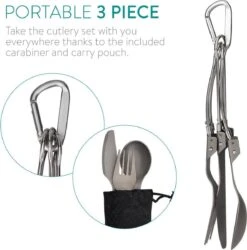 Navaris Campingbestek Van Titanium - Set Met Vork, Mes En Lepel - Inklapbaar - Bestekset Voor Onderweg - Inclusief Karabijnhaak En Bewaarzakje 15 Navaris Campingbestek Van Titanium - Set Met Vork, Mes En Lepel - Inklapbaar - Bestekset Voor Onderweg - Inclusief Karabijnhaak En Bewaarzakje -Buitenkampeerwinkel 1185x1200 4