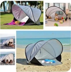 Deryan Luxe Pop Up Strandtent XXL - Anti-UV 50+ - Zilver -Buitenkampeerwinkel 1185x1200 5