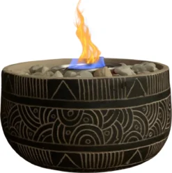 Merkloos Uren Gezelligheid Op Tafel | Licht Kachel | Tafelhaard | Duurzaam Geproduceerd | Verwarming | Modieuze Kachel | Tafelhaard Binnen En Buiten | Bloempot Kachel Met Steentjes | Tafelvuur Voor Binnen En Buiten | Brandgel Haard Met Natuurstenen