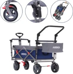 AREBOS Premium Steekwagen Met Dak Opvouwbare Tuinkar Handkar Bolderkar Blauw / Grijs 18 AREBOS Premium Steekwagen Met Dak Opvouwbare Tuinkar Handkar Bolderkar Blauw / Grijs -Buitenkampeerwinkel 1191x1200 8