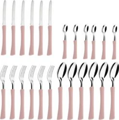 Di Solle Inova D - 6 Persoons Bestekset - Handige Opbergbak Met Raspdeksel - 26 Delig - Baby Pink -Buitenkampeerwinkel 1193x1200