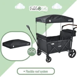 FableKids LEO X4Lite Opvouwbare Handkar Met Dak Onyx Zwart -Buitenkampeerwinkel 1194x1200 2
