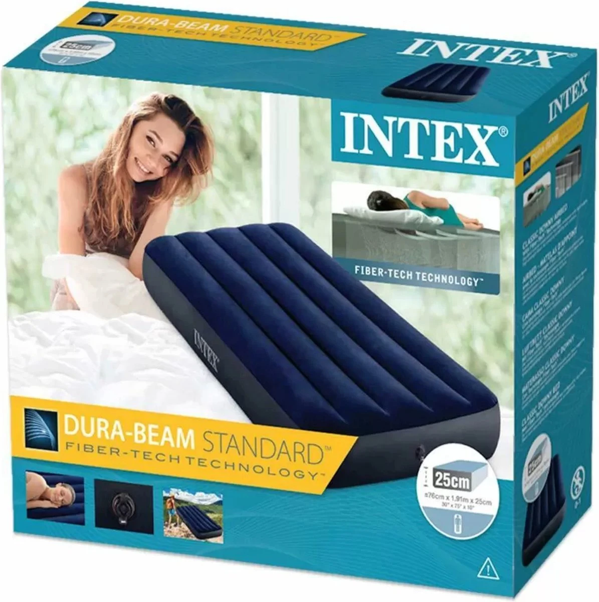 Intex Downy Twin Luchtbed - 1-persoons - 191x76x22 Cm 13 Intex Downy Twin Luchtbed - 1-persoons - 191x76x22 Cm - Afbeelding 13