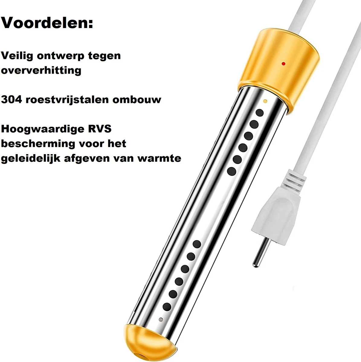 Dompelaar 2000W Incl. Thermometer & Staalspons - Reisdompelaar - Emmerdompelaar - Waterkoker - Camping - Kamperen - Outdoor 2 Dompelaar 2000W Incl. Thermometer & Staalspons - Reisdompelaar - Emmerdompelaar - Waterkoker - Camping - Kamperen - Outdoor - Afbeelding 2