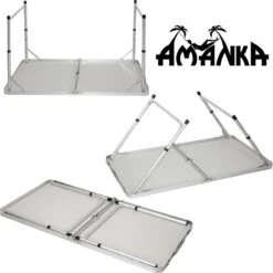 Aluminium Kampeertafel 120x60cm - Campingtafel Inklapbaar - 3-voudig Verstelbare Vouwtafel Antraciet -Buitenkampeerwinkel 1198x1200 2