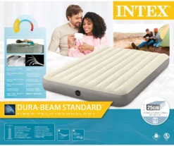 Intex Luchtbedset Intex Luchtbed - 2-Persoons - 152 X 203 X 25 Cm - Beige + Intex Elektrische Pomp - 650 Liter/min + Hoeslaken Wit + Reparatieset -Buitenkampeerwinkel 1200x1008 8