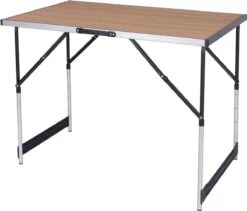 Kamyra® Campingtafel Inklapbaar - Kampeertafel, Partytafel - Opvouwbaar, Lichtgewicht & In Hoogte Verstelbaar - Aluminium/Hout -Buitenkampeerwinkel 1200x1025