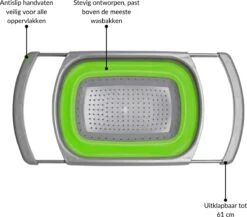 Buxibo - 3-Delige Keuken Vergiet Set Inklapbaar Groen/Grijs -Buitenkampeerwinkel 1200x1056 2