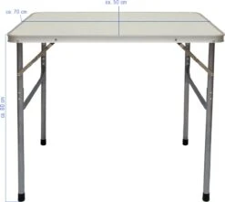 Alu Campingtafel 70x55cm - Inklapbbar Kampeertafel - Picknicktafel Licht Vouwtafel Klaptafel Grijs -Buitenkampeerwinkel 1200x1072