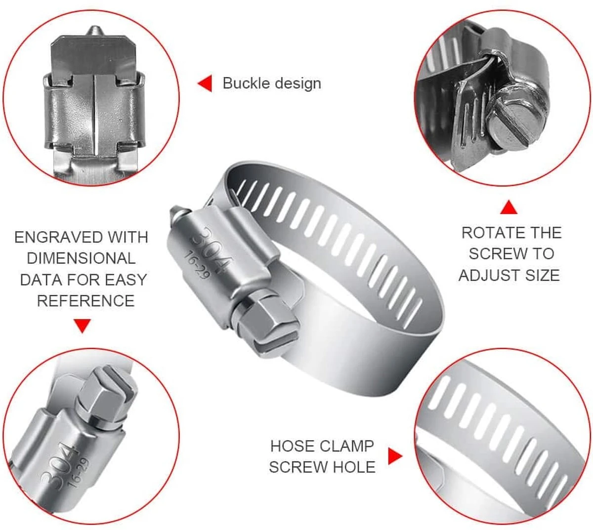 BOTC Slangklemmen Set - RVS Slangklem - Ø 8-38mm - 60 Delig 6 BOTC Slangklemmen Set - RVS Slangklem - Ø 8-38mm - 60 Delig - Afbeelding 6