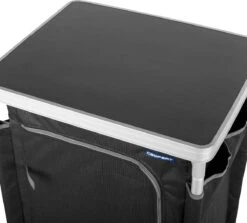Campart Campingkast CU-0719 – Opvouwbaar En Verstelbaar - 4 Verstelbare Poten - 3 Lagen - Aluminium Frame - Grijs -Buitenkampeerwinkel 1200x1084
