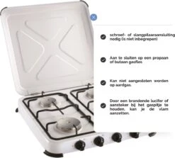Kemper Gas Kooktoestel - Campingkooktoestel - Set Met 4 Branders - Gas - 4650W -Buitenkampeerwinkel 1200x1084 3