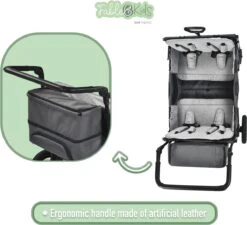 FableKids LEO X4Plus Opvouwbare Wagen Met Dak Fossil Grey -Buitenkampeerwinkel 1200x1091 2