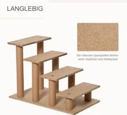 PawHut Huisdierentrap Hondentrap Met 4 Treden Kattentrap Met Afneembare Pluchen Hoes D06-091 -Buitenkampeerwinkel 1200x1094 12