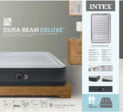 Intex Luchtbed - Twijfelaar - 137 X 191 X 33 Cm - Grijs - Met Ingebouwde Pomp, Hoeslaken Antraciet En Reparatieset -Buitenkampeerwinkel 1200x1095 5