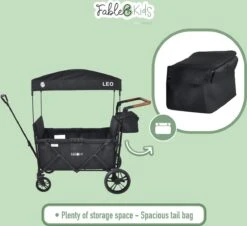 FableKids LEO X4Lite Opvouwbare Handkar Met Dak Onyx Zwart -Buitenkampeerwinkel 1200x1096 1