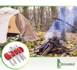Roestvrij Staal Bestek (kampeerset) – Draagbare Reislepels, -vork En -mes Voor Festivals, Camping Of Trektochten - Wordt Geleverd Met Een Neopreen Draagtasje Met Een Lichtgewicht Flesopener -Buitenkampeerwinkel 1200x1100 1
