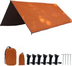 Merkloos TDR - Outdoor Draagbaar Zonnescherm Met Opbergtas - Waterdicht-SPF - Tarps Voor Kamperen300 * 300cm - 3-4Personen - Orange -Buitenkampeerwinkel 1200x1104 6