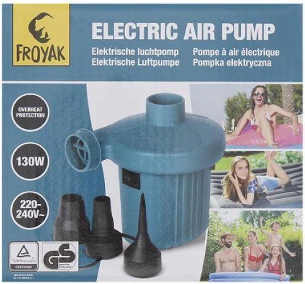 Froyak Elektrische Lucht Pomp - Electric Air Pump 230 Volt - 230 Liter/min - Luchtpomp Voor Luchtbed, Zwembad En Oplaasboot. 3 Froyak Elektrische Lucht Pomp - Electric Air Pump 230 Volt - 230 Liter/min - Luchtpomp Voor Luchtbed, Zwembad En Oplaasboot. - Afbeelding 3