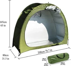 Merkloos Fietstent, Beschermhoes Fietsenschuur, Tent Voor Camping In De Open Lucht-groen 200*80*165CM -Buitenkampeerwinkel 1200x1118 1