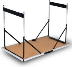 Kamyra® Campingtafel Inklapbaar - Kampeertafel, Partytafel - Opvouwbaar, Lichtgewicht & In Hoogte Verstelbaar - Aluminium/Hout -Buitenkampeerwinkel 1200x1121