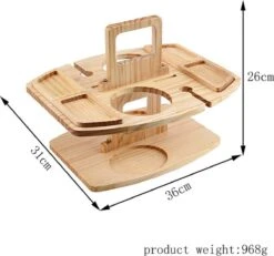 Merkloos Houten Outdoor Wijntafel Draagbare Houten Picknicktafel Mini Campingtafels Met Wijnglas Houder Voor Tuin Outdoor Camping Picknick Strand - Plataan Hout - Wijn -Buitenkampeerwinkel 1200x1122 1