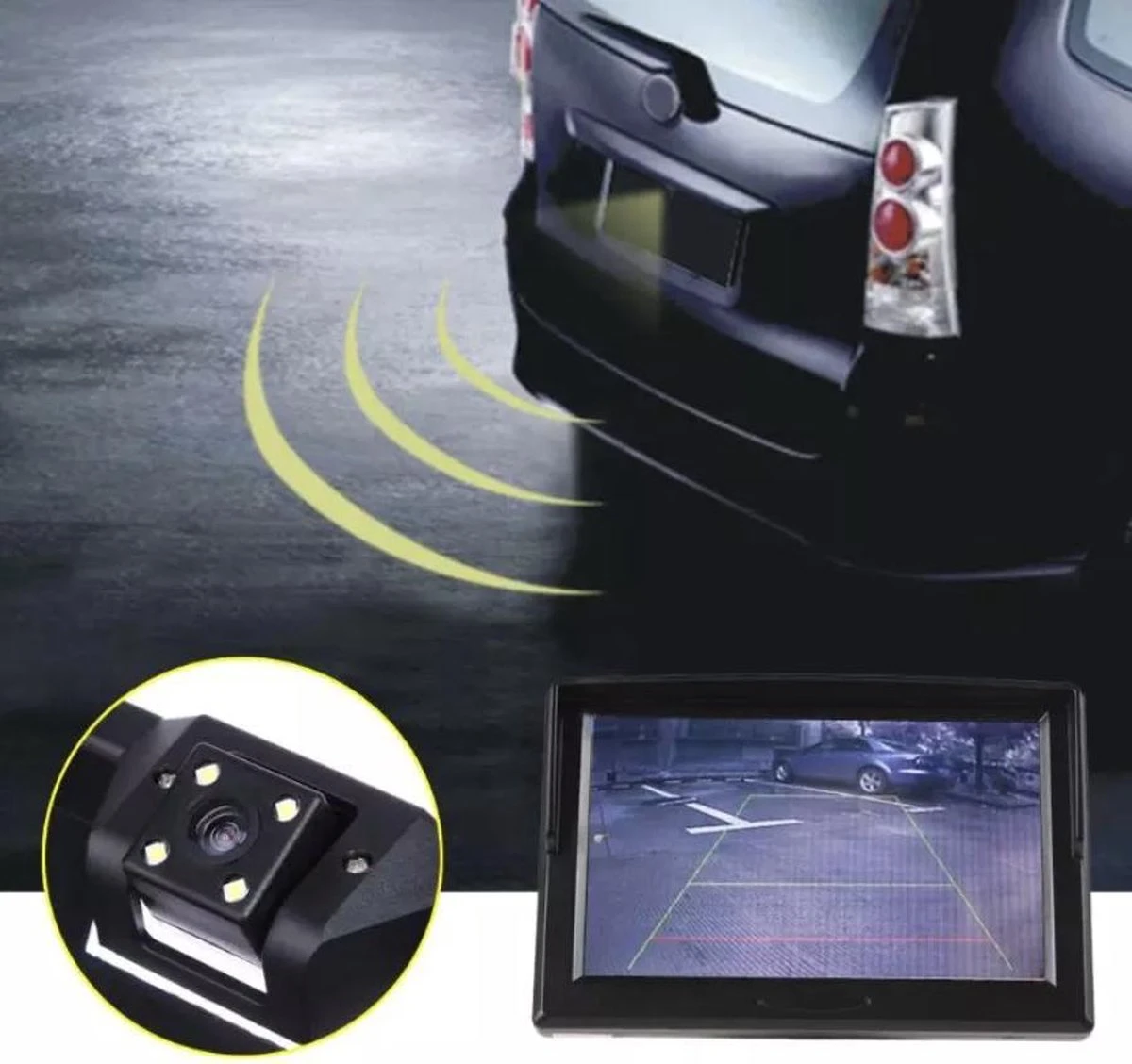 Achteruitrij Camera Met Kentekenplaathouder | Nachtzicht | LED | Waterdicht | Universeel | 6M Verlengkabel 2 Achteruitrij Camera Met Kentekenplaathouder | Nachtzicht | LED | Waterdicht | Universeel | 6M Verlengkabel - Afbeelding 2