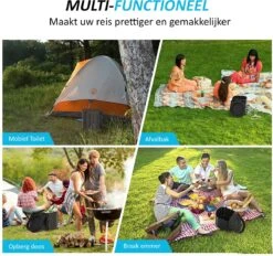 Merkloos Camping Toilet Met Draagtas En 10 Vuilzakken - Toiletemmer Draagbaar Met Deksel -Buitenkampeerwinkel 1200x1128 5